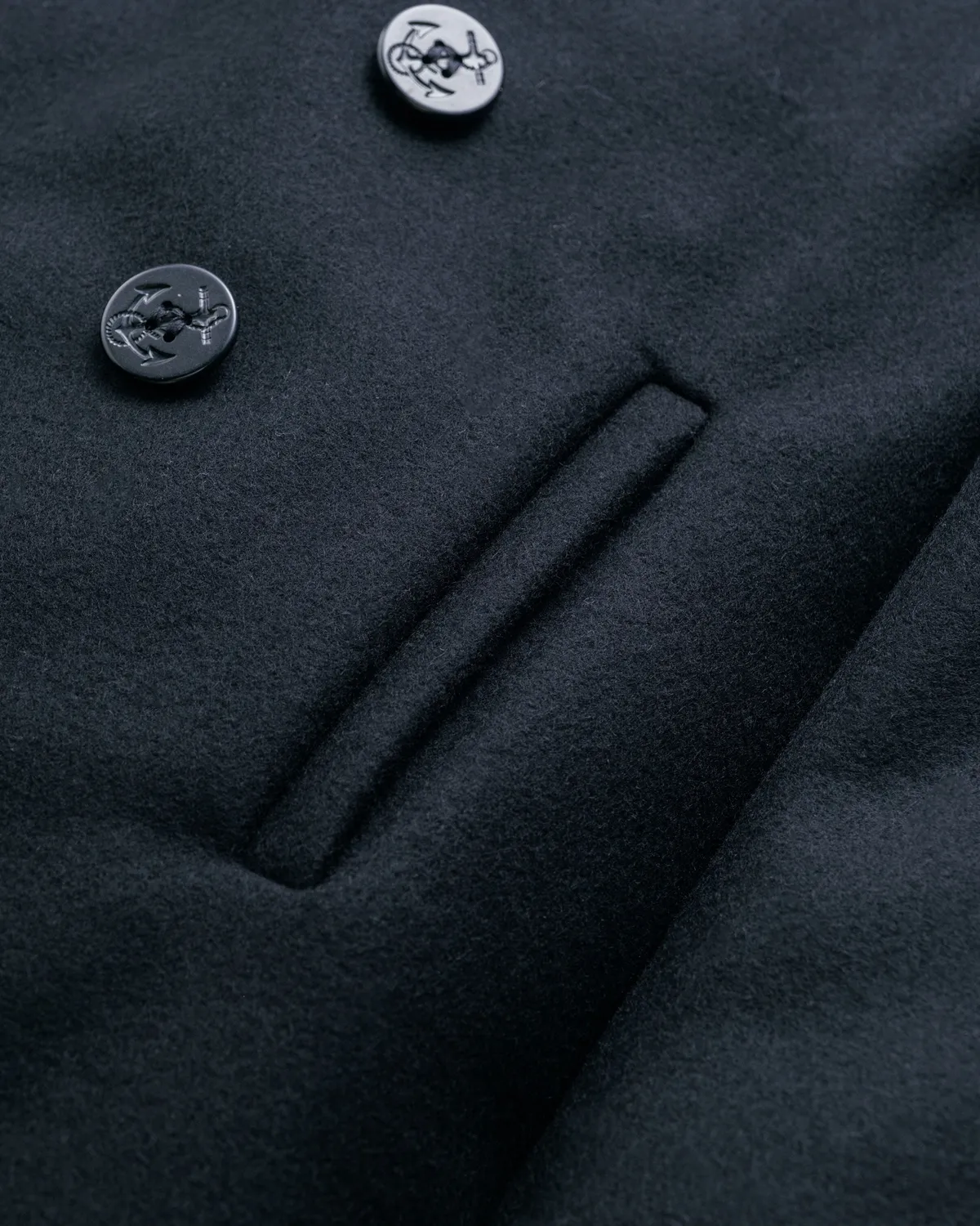 Schott NYC 740 ullkåpe navy regular 32" ull
