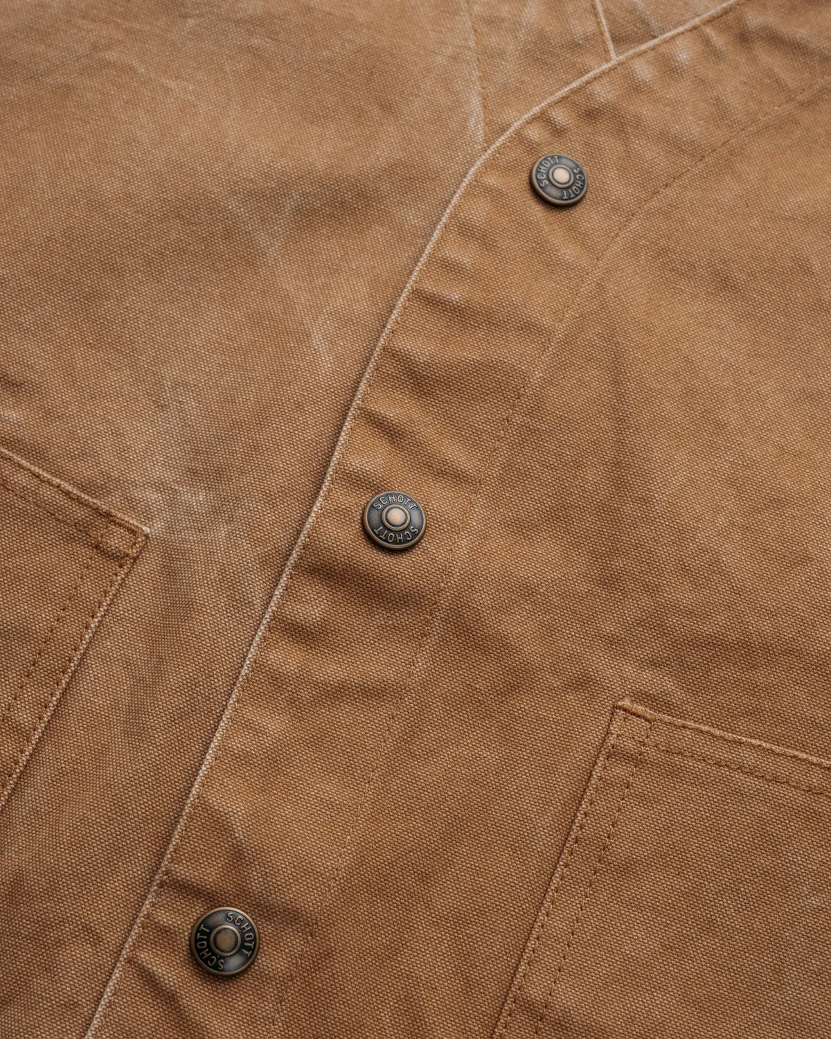 Schott NYC 8601V arbeidsvest khaki canvas