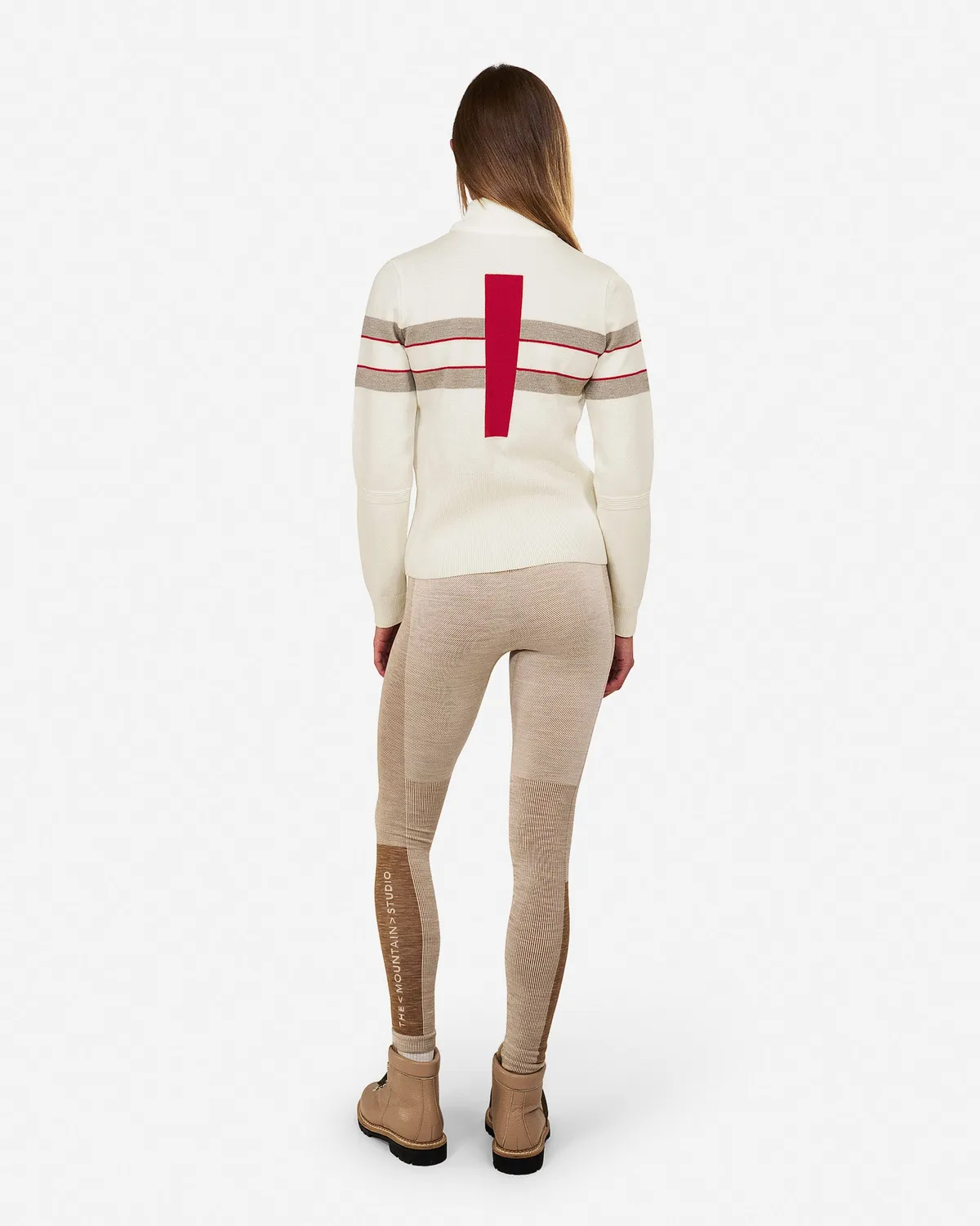 The Mountain Studio K-8 W merino skigenser Almond Milk retro