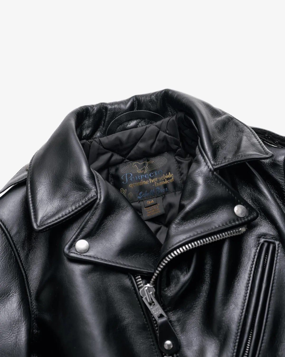 Schott NYC 613SH Perfecto skinnjakke svart hesteskinn