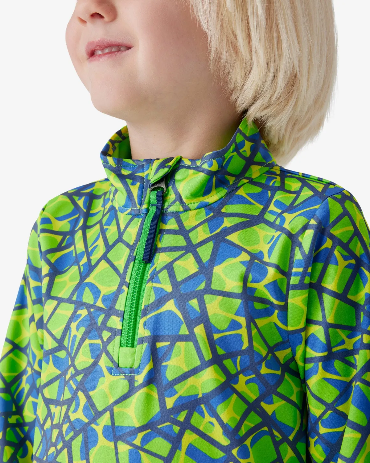 Spyder Challenge Quarter Zip genser barn strobe green UPF50