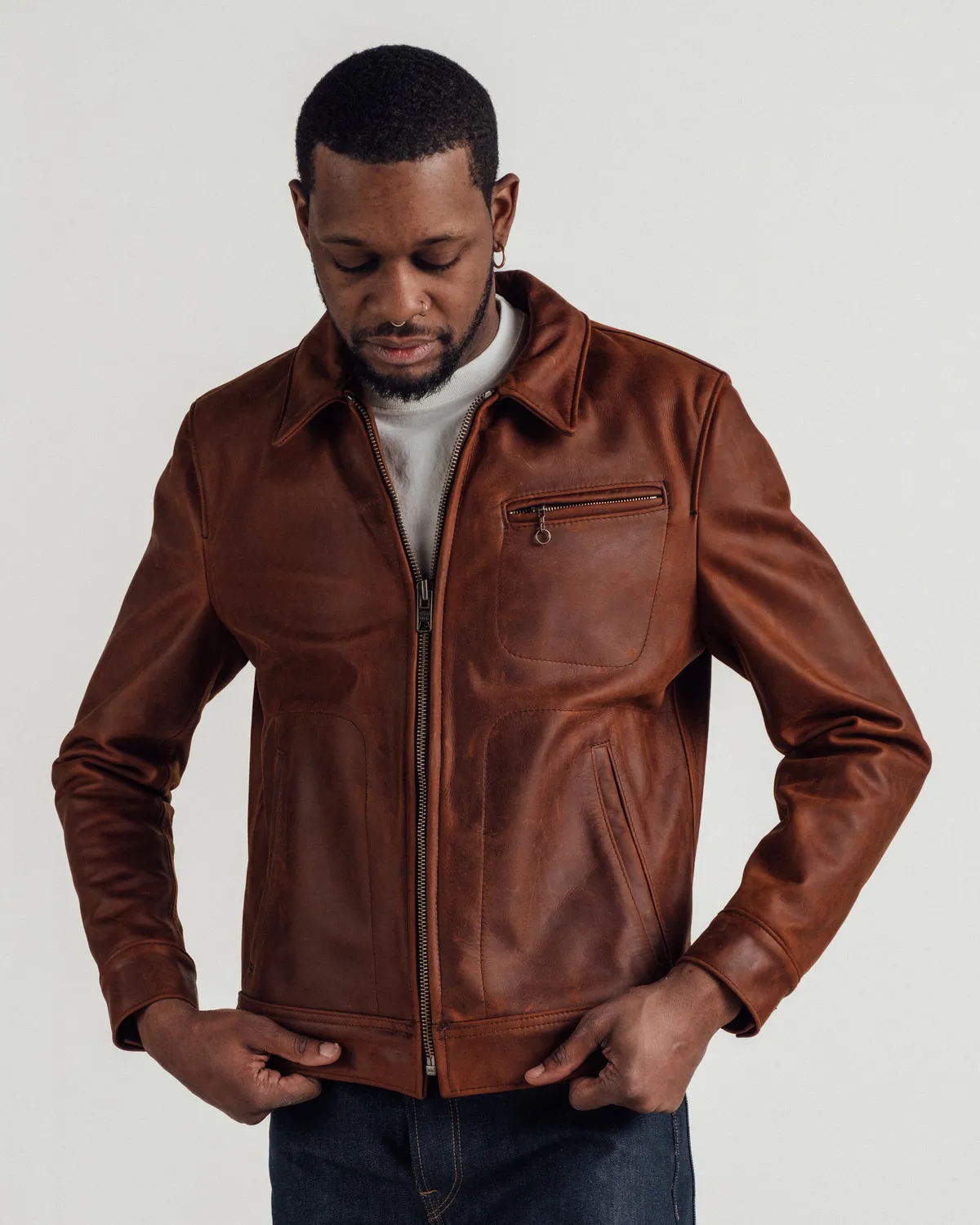 Schott NYC 582 skinnjakke ufôret whiskey