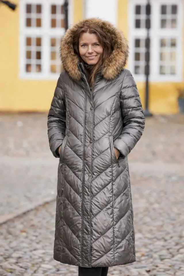 Danwear Windfield Alvira vinterkåpe mørkegrå pels