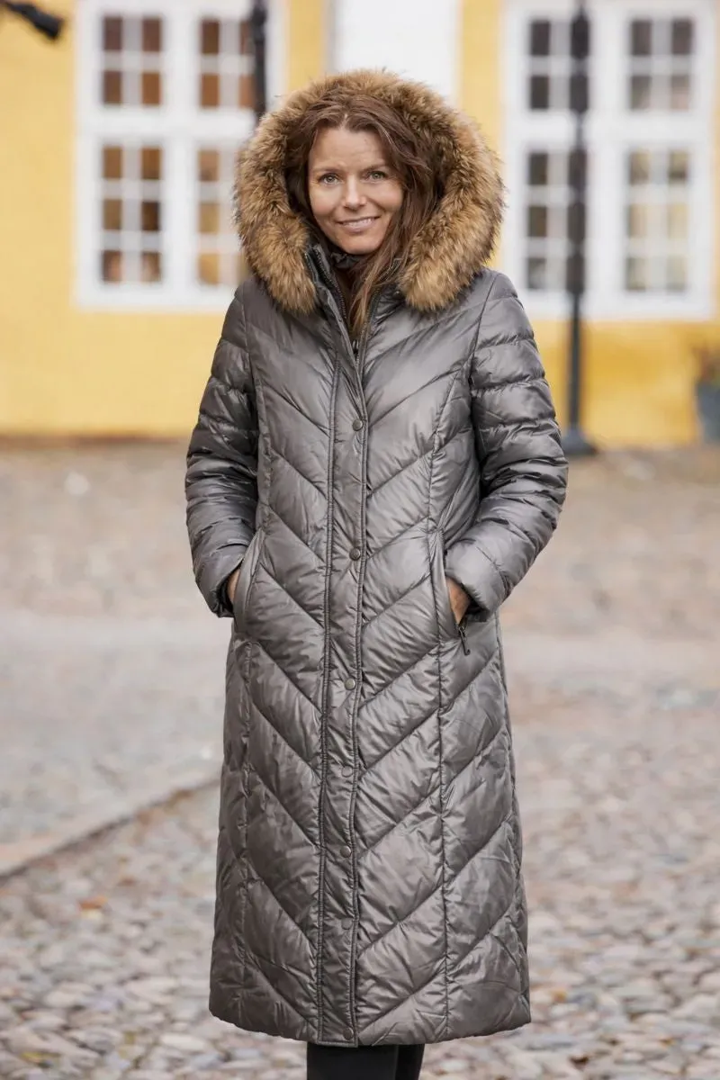 Danwear Windfield Alvira vinterkåpe mørkegrå pels