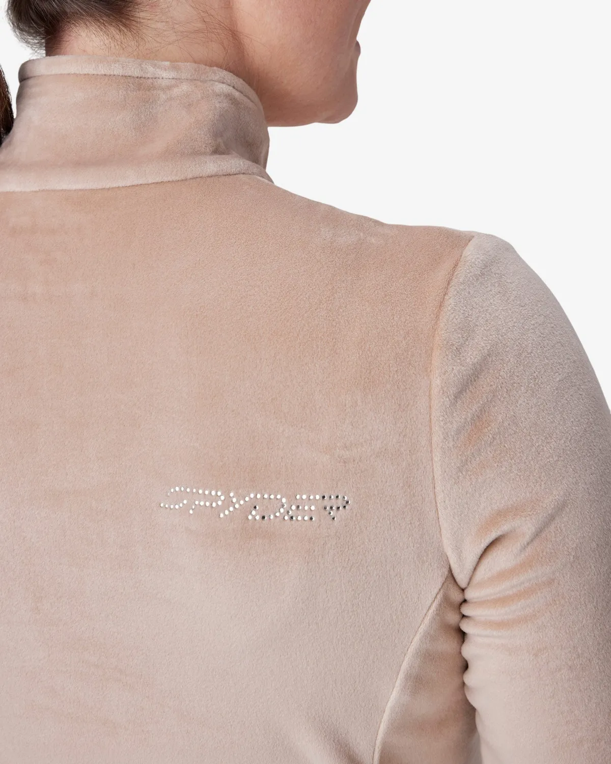 Spyder Shimmer Bug half-zip tan velour tettsittende