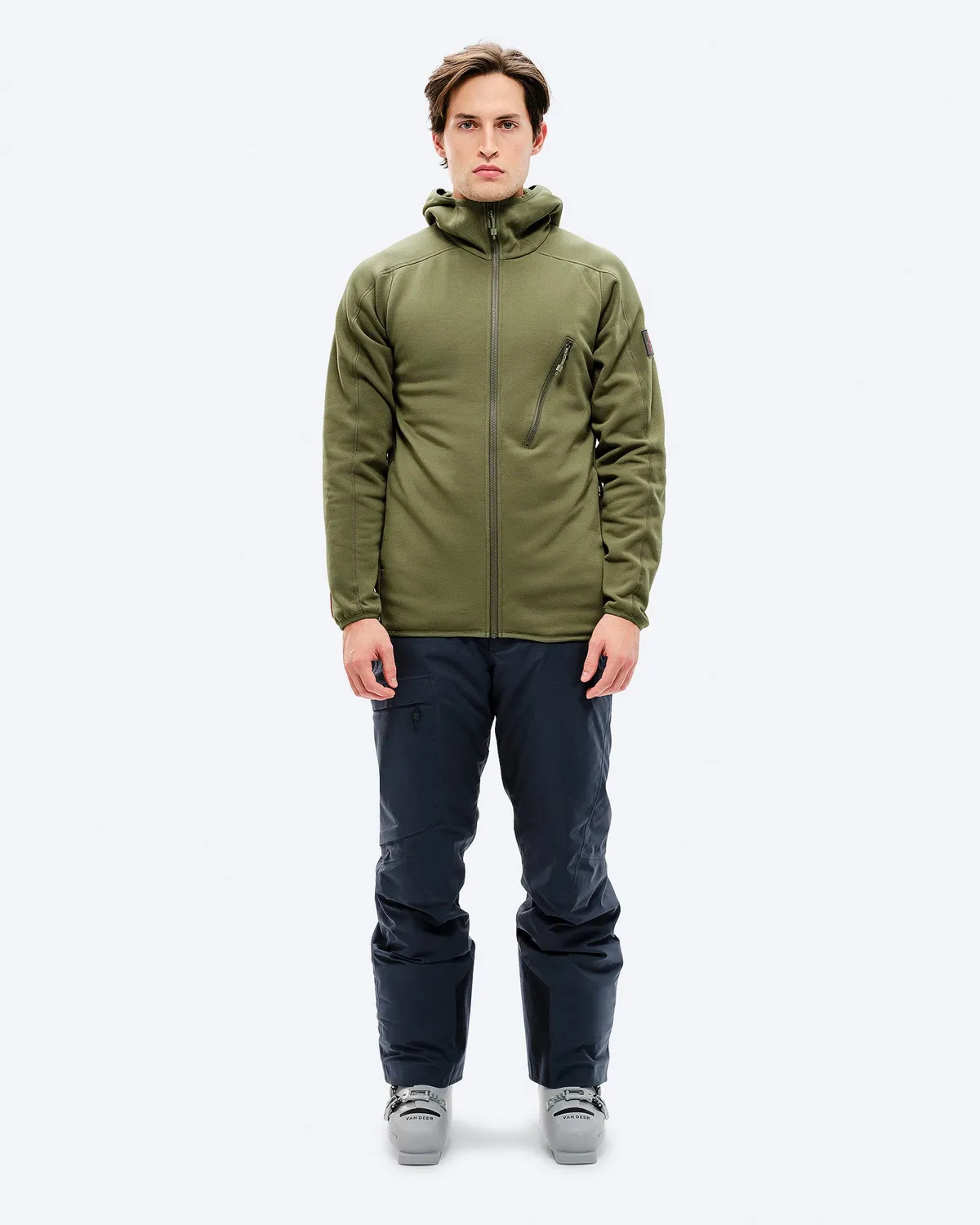 The Mountain Studio M-7 Tech Fleece Hood varm fleecejakke Winter Moss