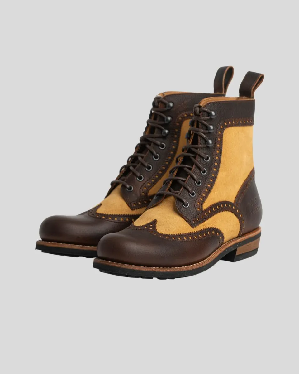 Rokker Frisco Brogue motorsykkelstøvler svart
