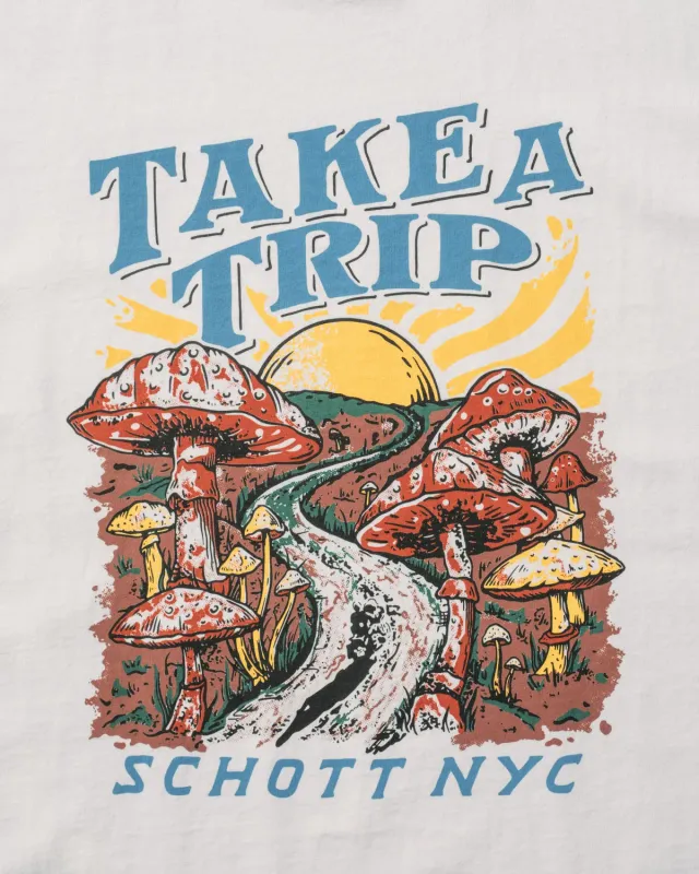 Schott NYC TTRIP t-skjorte offwhite kraftig