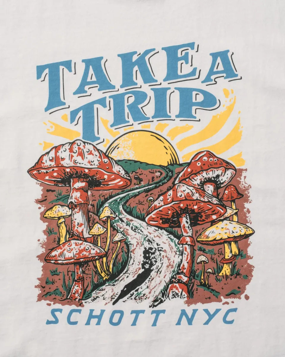 Schott NYC TTRIP t-skjorte offwhite kraftig