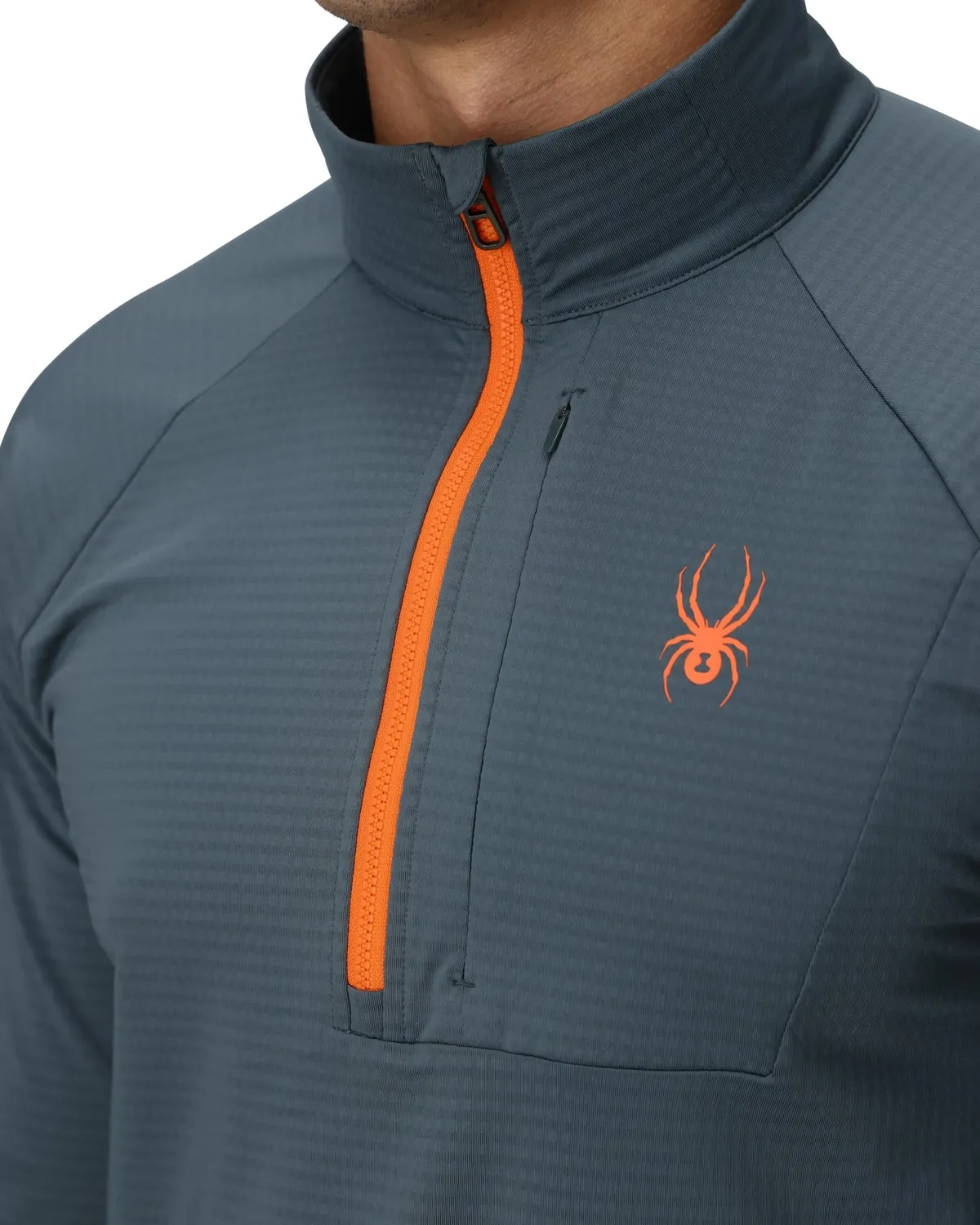 Spyder GridWeb fleece herre slate blue halv glidelås