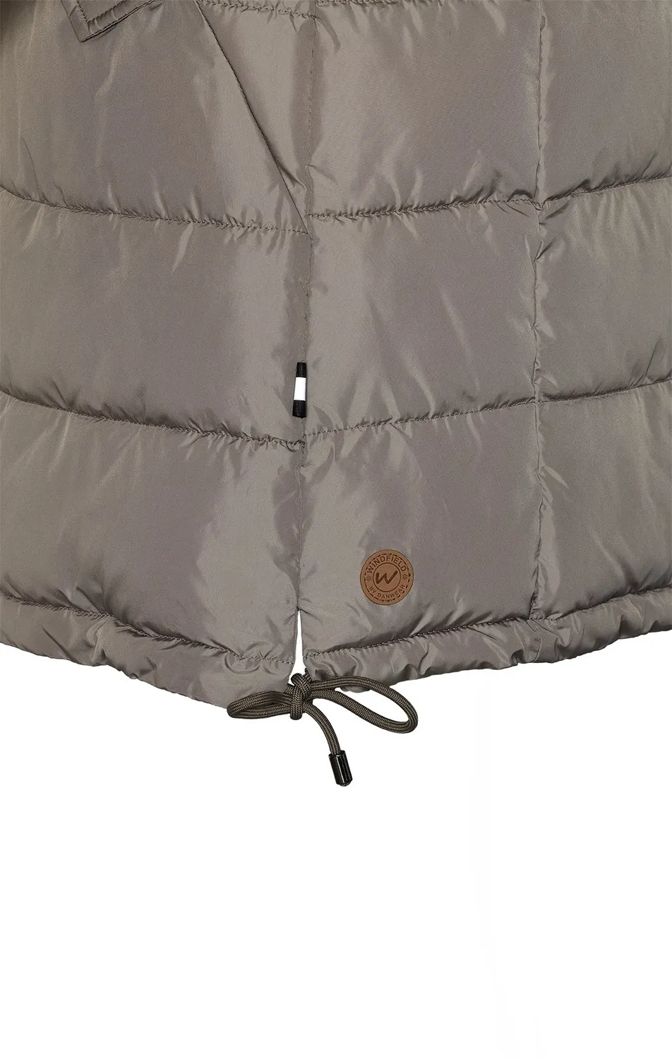 Windfield Haley vinterjakke taupe dame hette