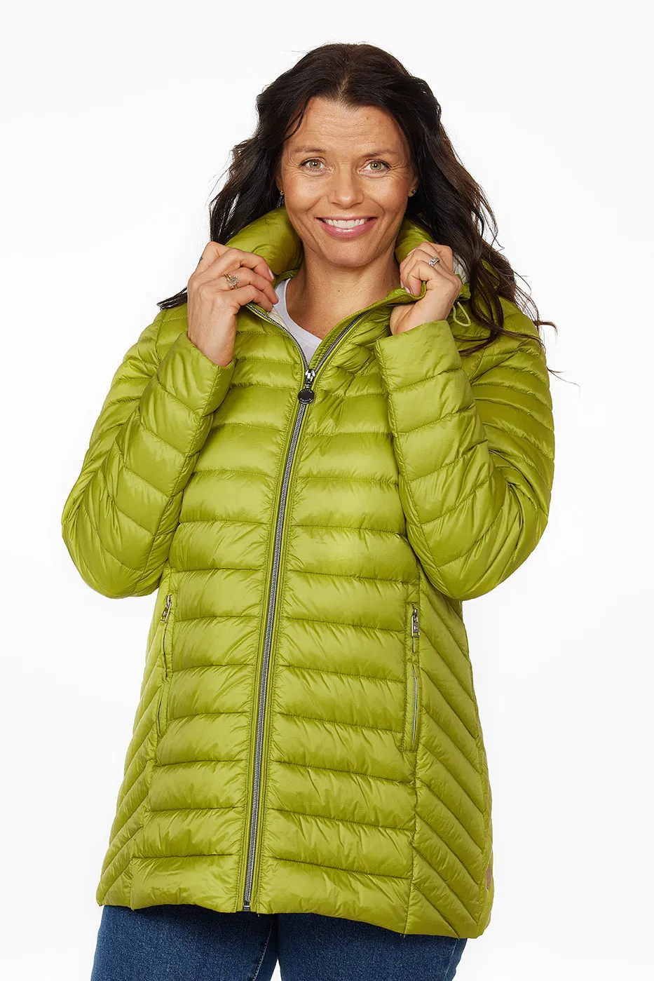 Danwear Albina Light Down dunjakke Lime/Sand
