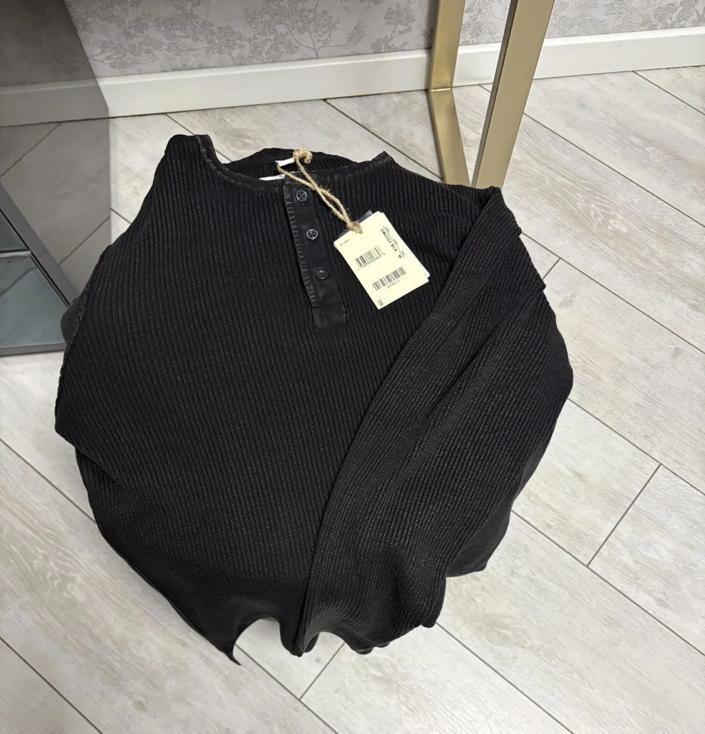 Schott NYC SW2502 henleygenser svart bomull