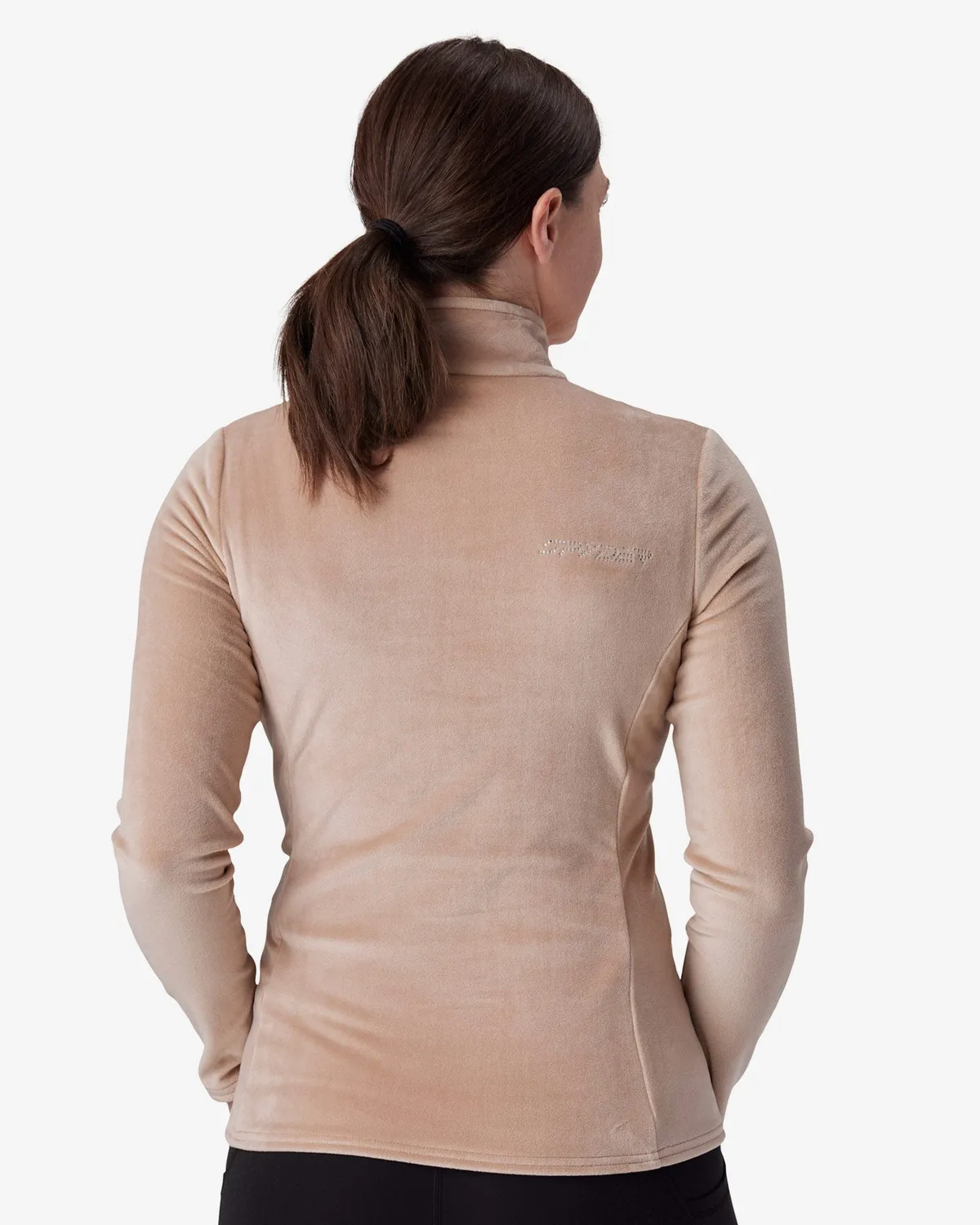 Spyder Shimmer Bug half-zip tan velour tettsittende