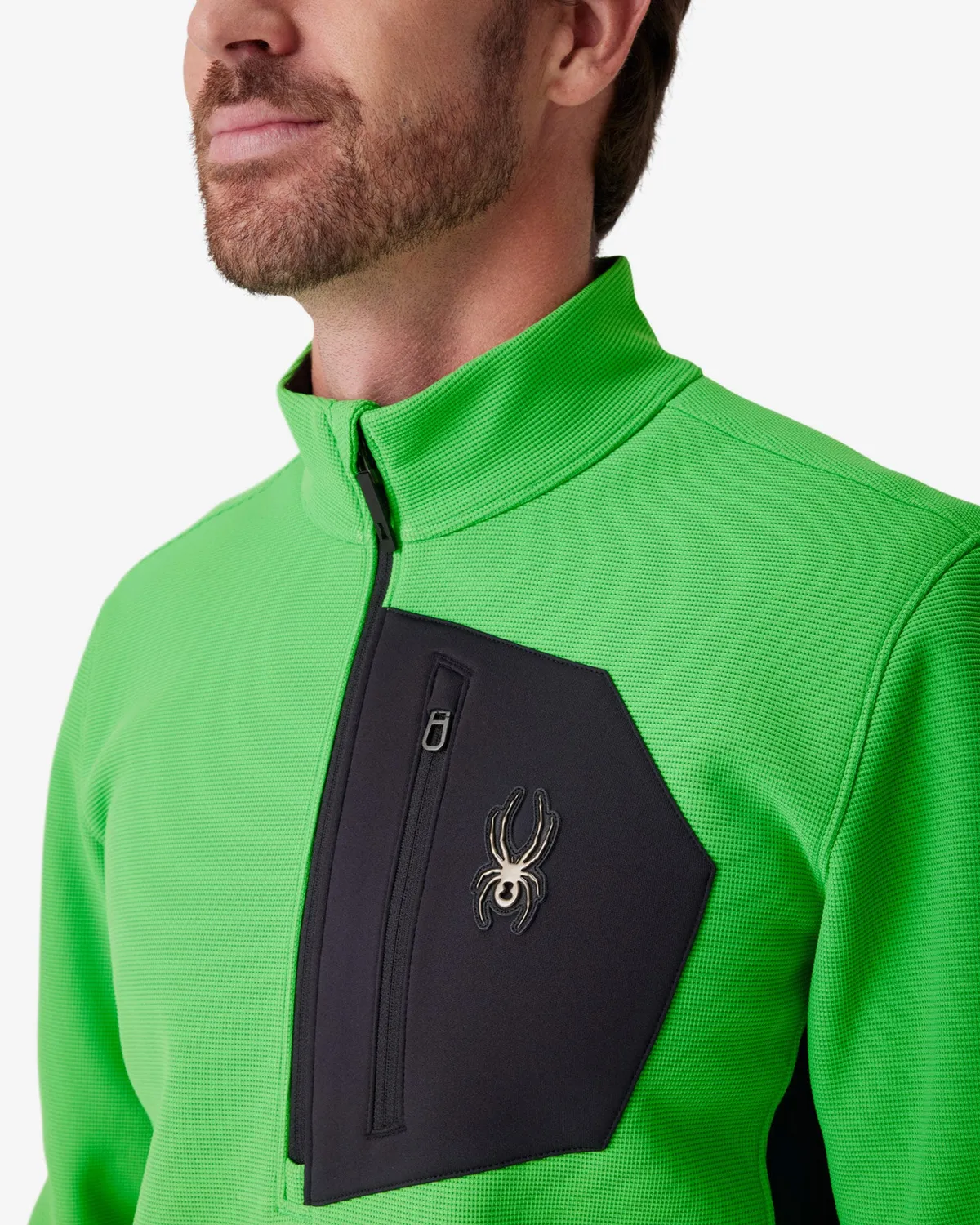 Spyder Bandit fleece herre strobe green halv glidelås