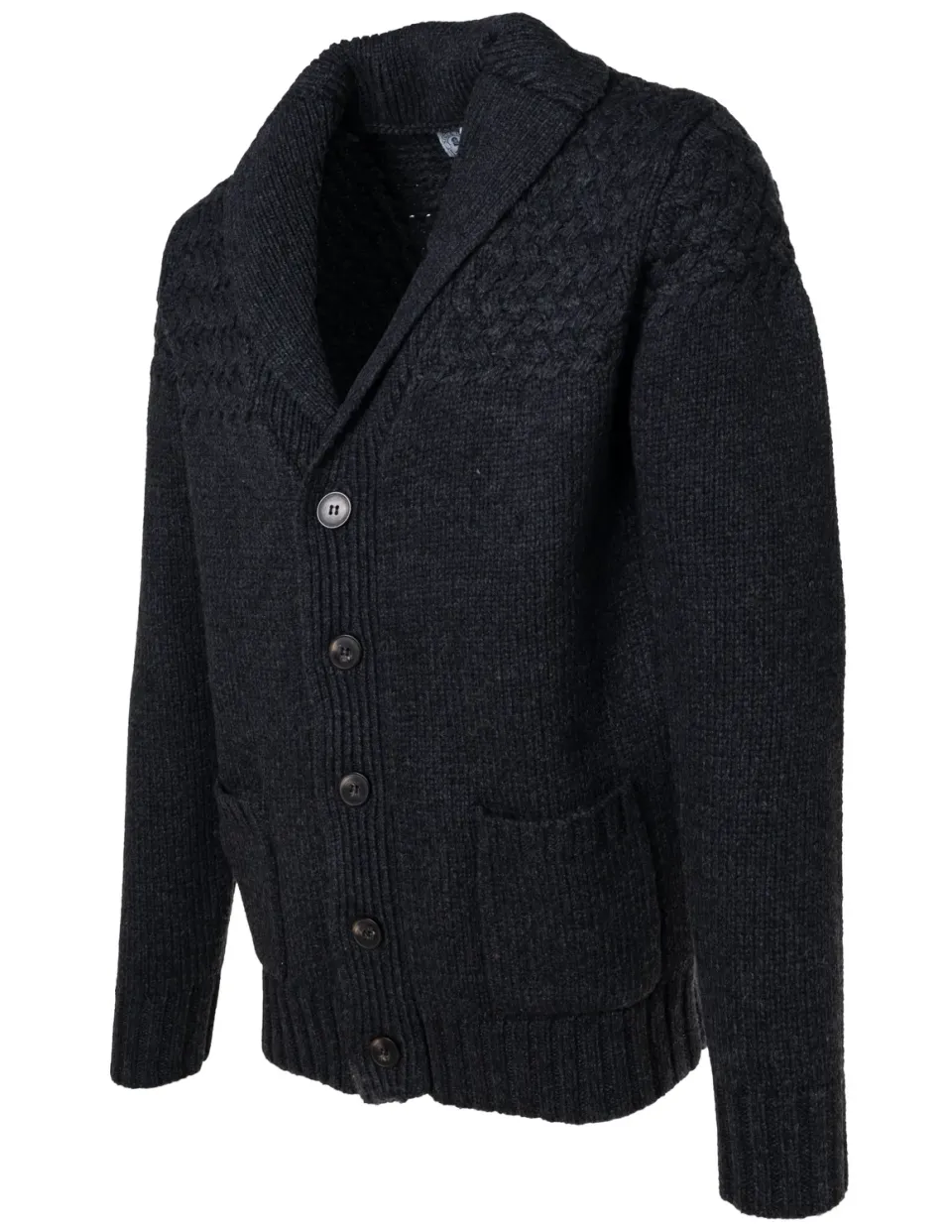 Schott NYC SW2029 cardigan gråsvart ull sjal