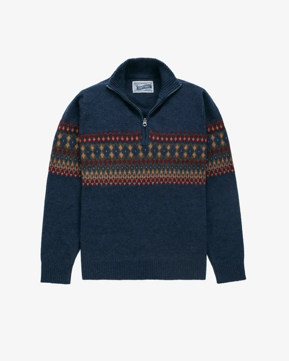 Schott NYC SW2634 ullgenser navy glidelås