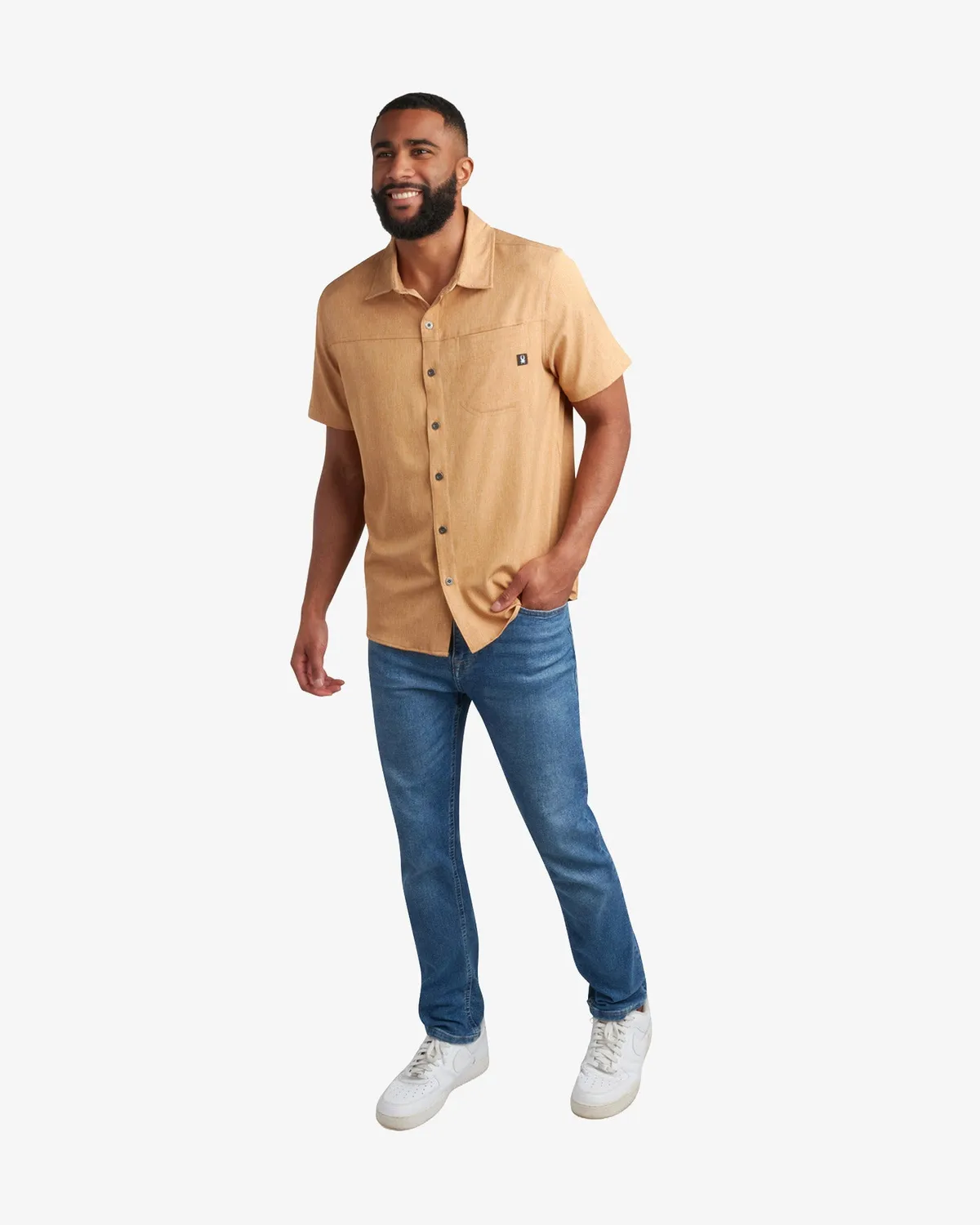 Spyder Mini Stripe polo carmel – lett herre