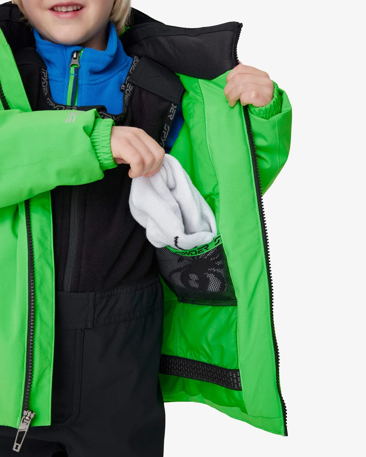 Spyder Challenger skijakke gutt Strobe Green 10K
