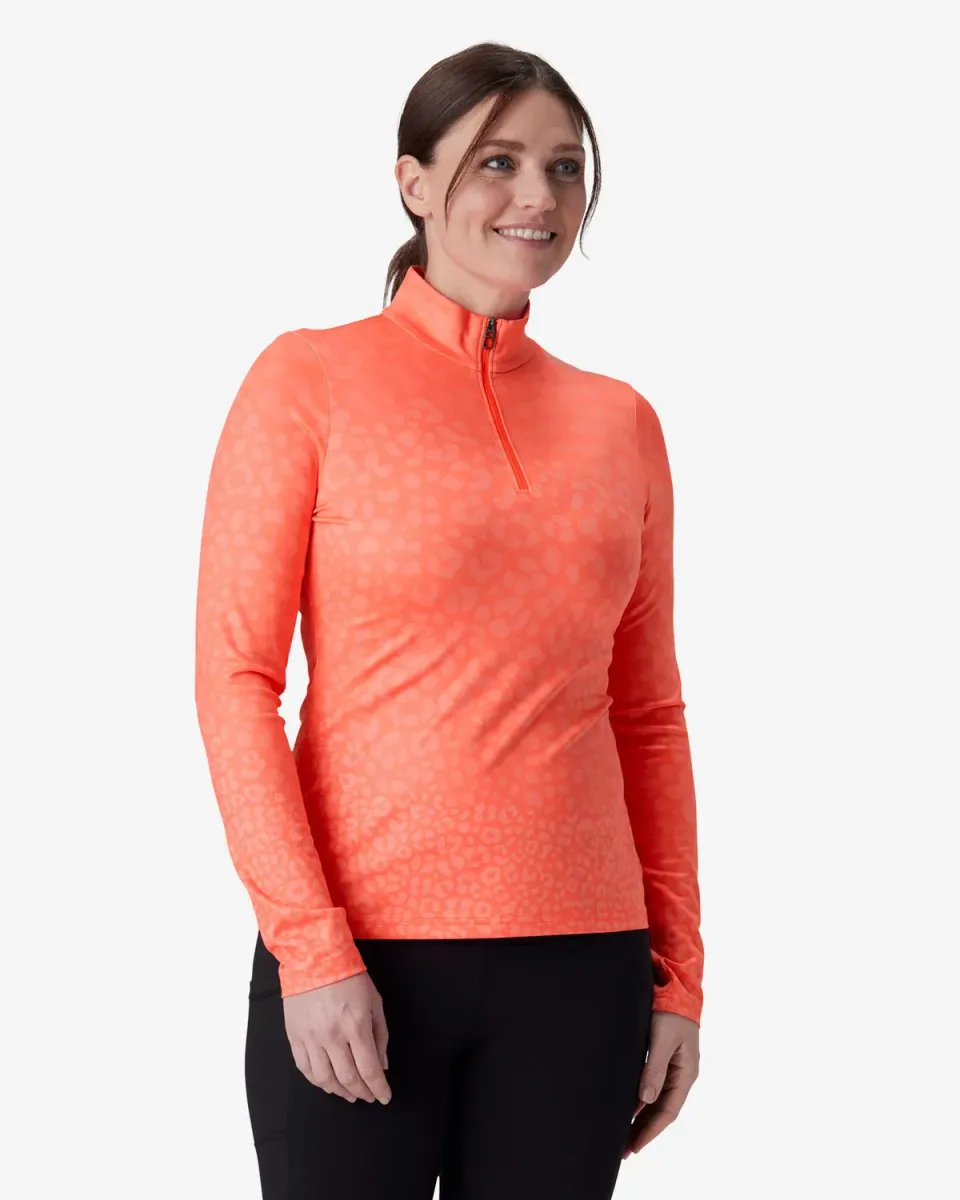 Spyder Vivid quarter zip genser electric coral stretch
