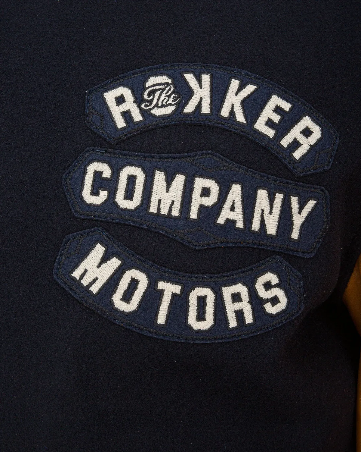 Rokker College motorsykkeljakke navy ull skinn AA