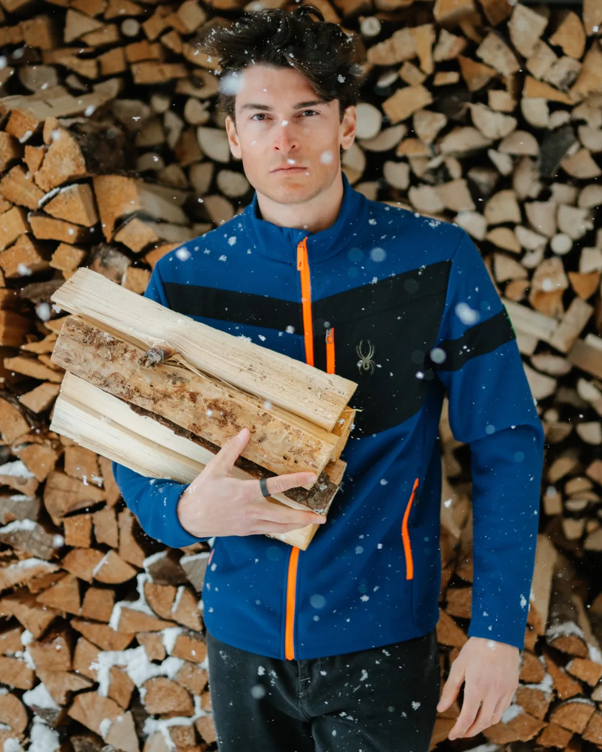Spyder Wengen Sweater Fleece jakke Indigo vindtett