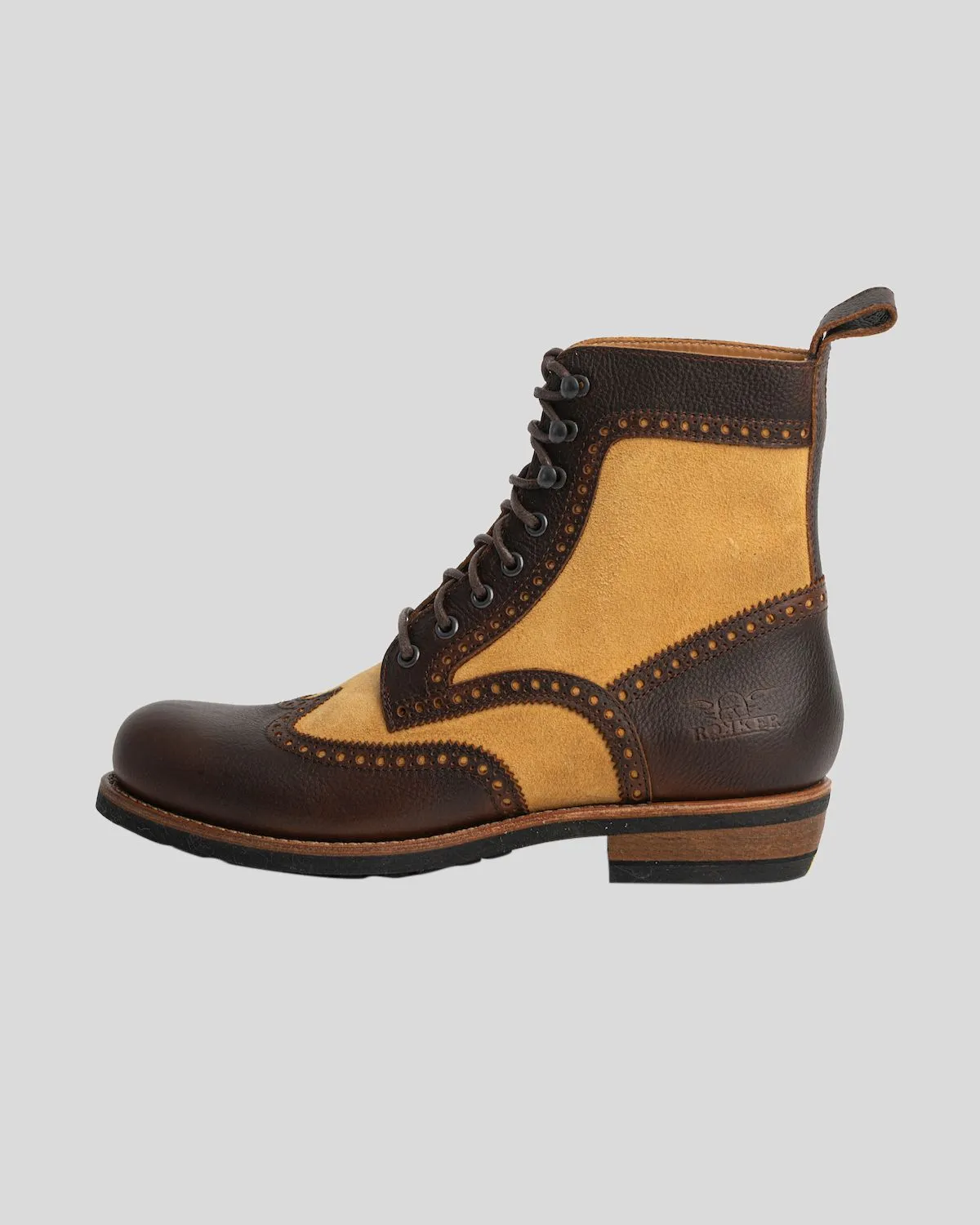 Rokker Frisco Brogue motorsykkelstøvler svart