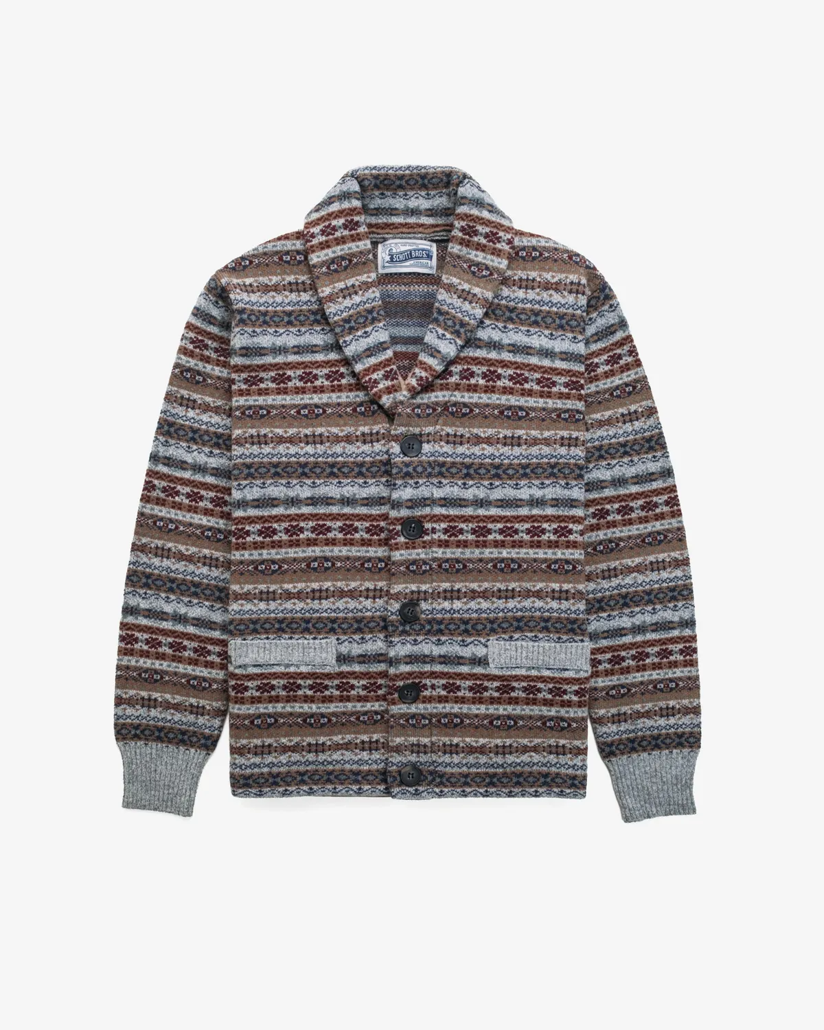Schott NYC SW2129 cardigan grå ull