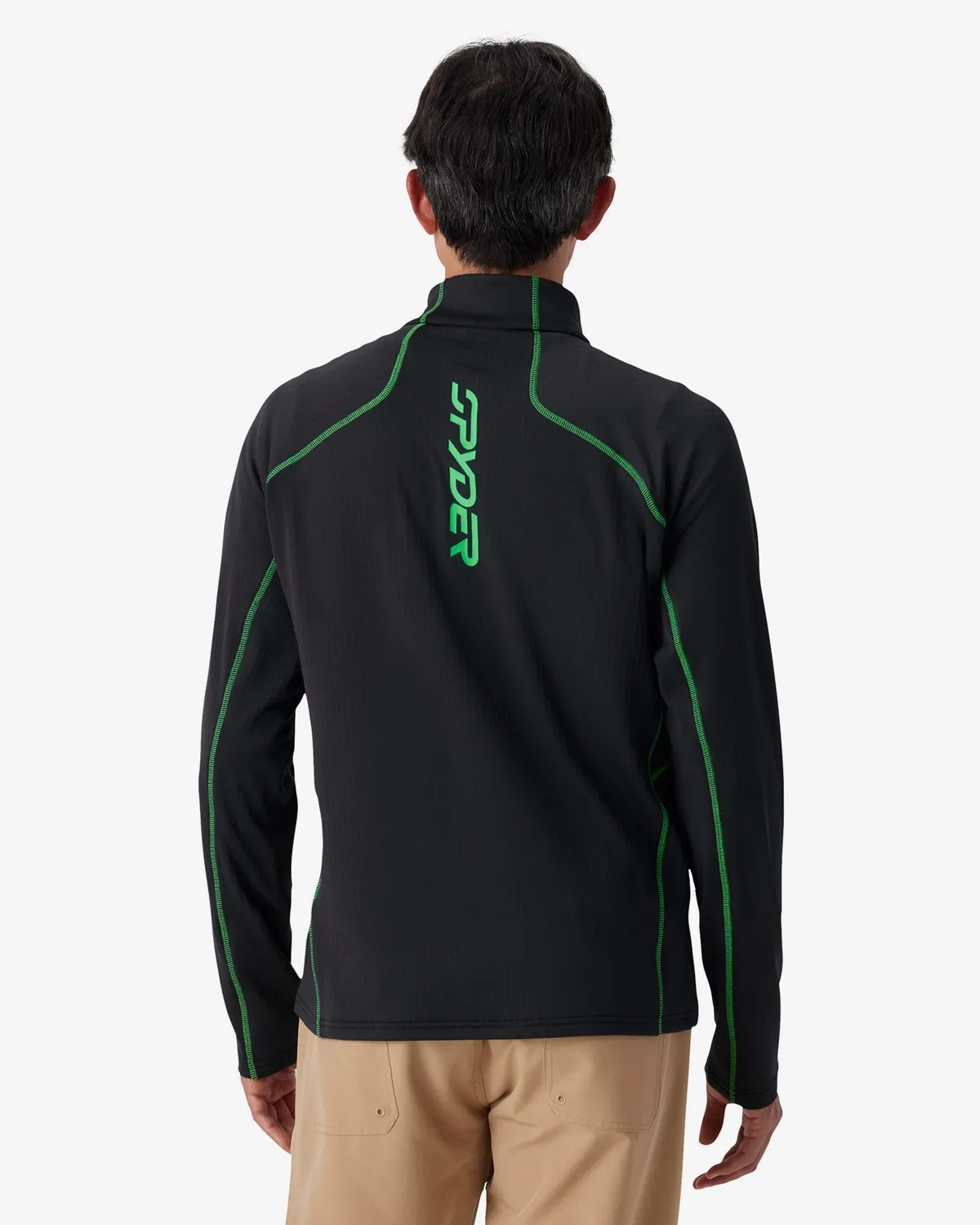 Spyder GridWeb fleecegenser strobe green halv zip