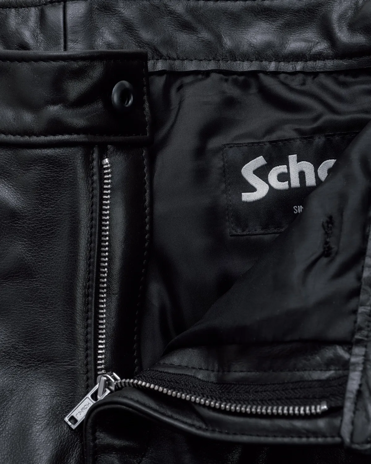 Schott NYC 601P motorsykkelbukse black skinn slitesterk
