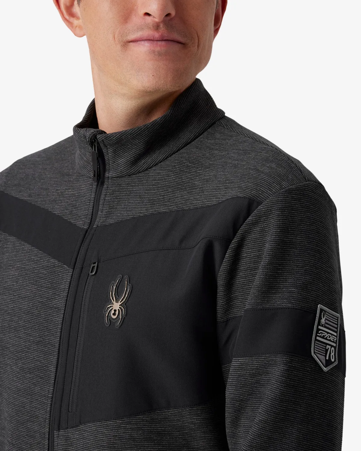 Spyder Wengen fleecejakke Black Melange lett