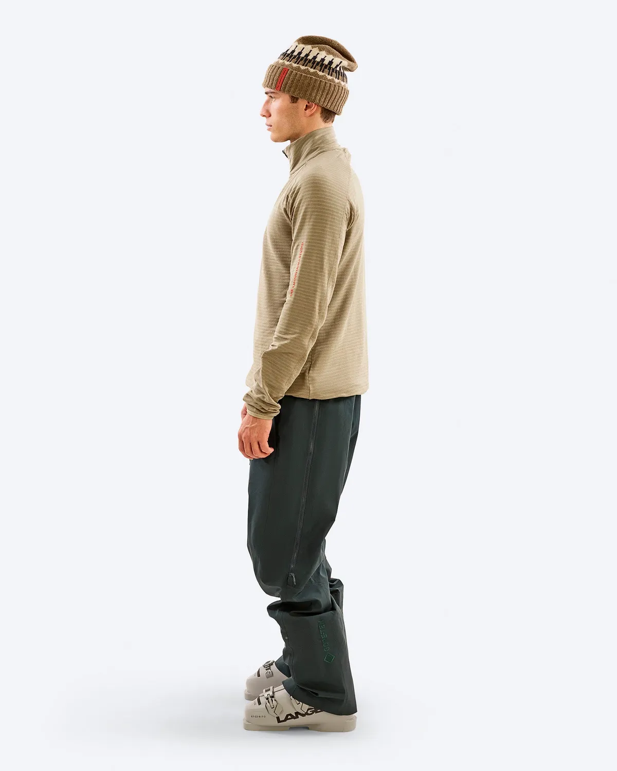 The Mountain Studio M-6 Light Tech Fleece Half Zip genser Brindle lett