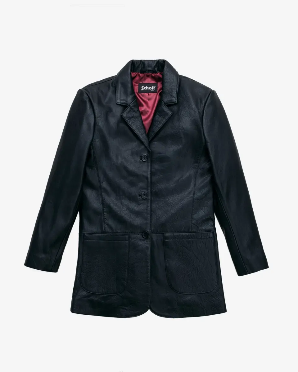 Schott NYC 2535W skinnblazer svart lammeskinn