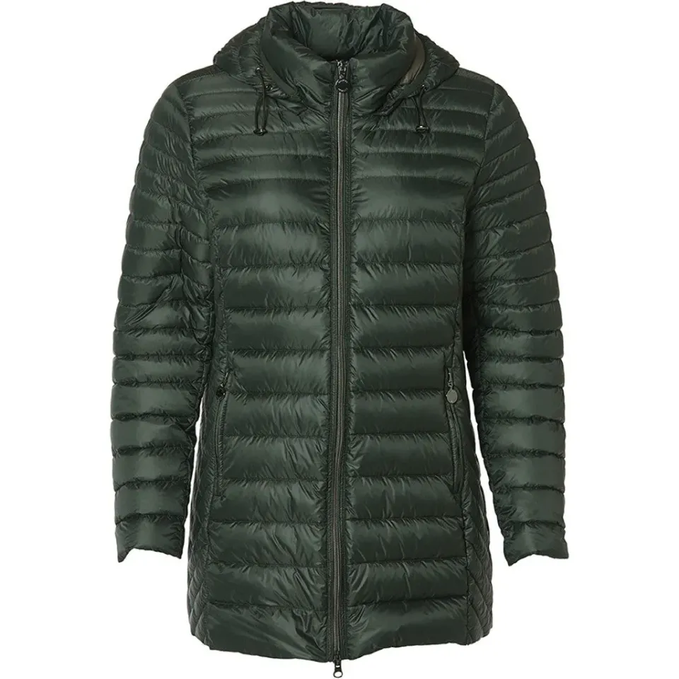 Windfield Albina Light Down dunjakke dame oliven hette