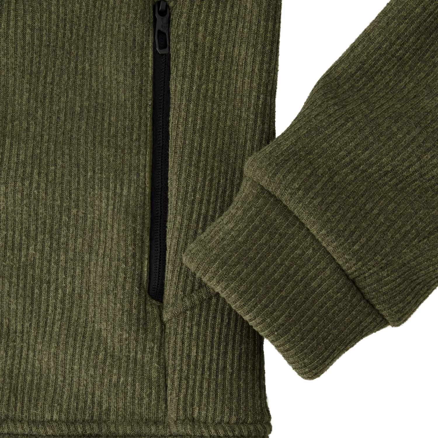 Spyder Sherpa hettegenser herre oliven glidelås