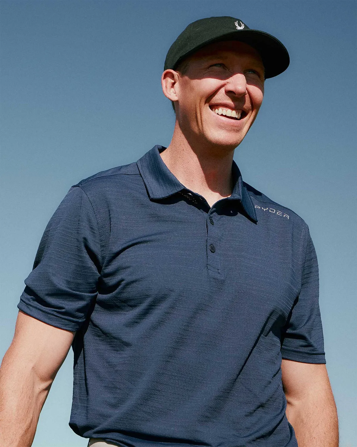 Spyder Jacquard polo herre navy – stretch