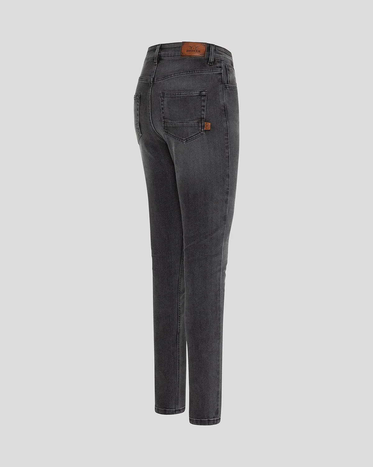 Rokker Rokkertech High Waist MC-jeans mørkegrå