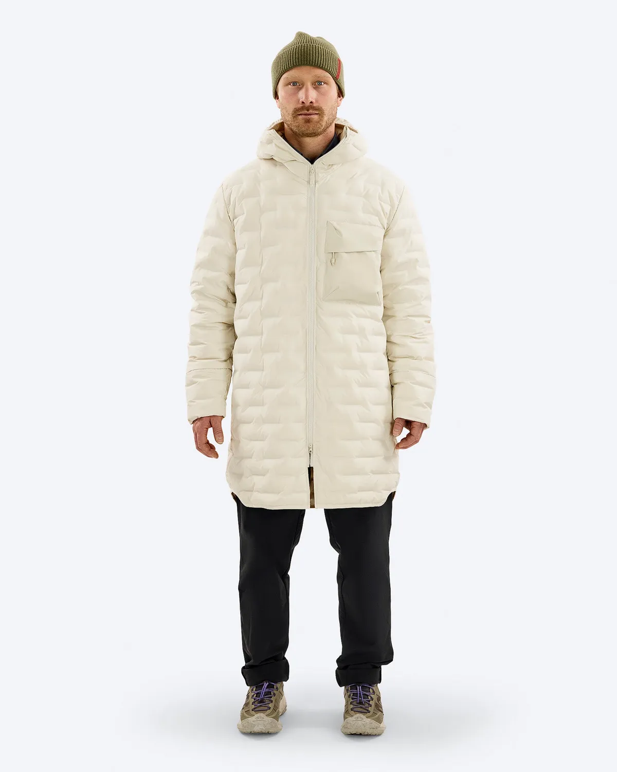 The Mountain Studio A-7 L dunparkas herre Almond Milk 700-fill