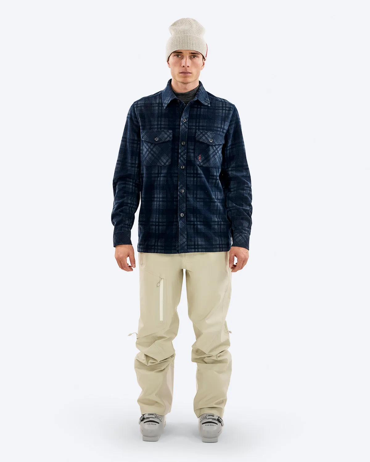 The Mountain Studio G-12 Micro Fleece skjorte blå rutet