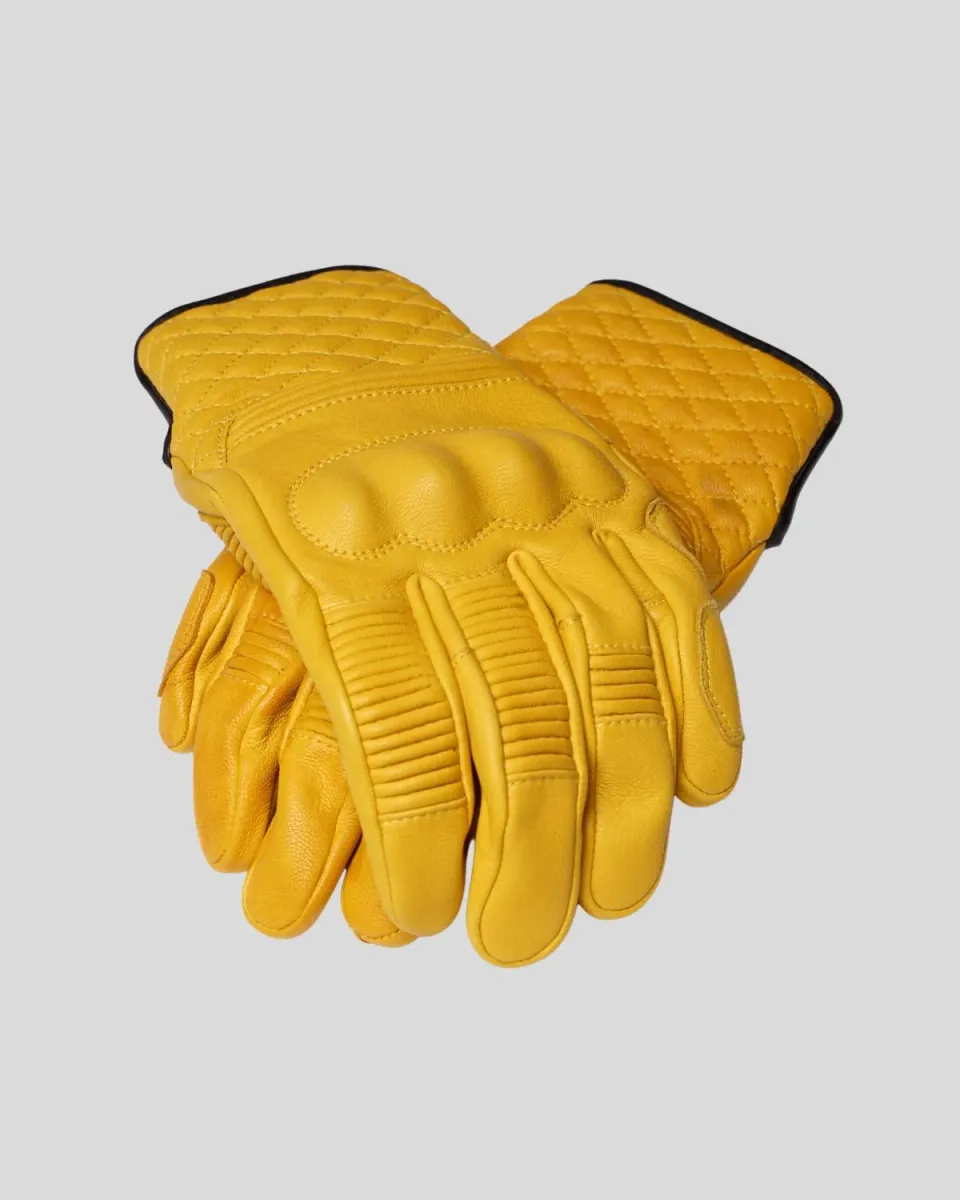 Rokker Tucson Yellow mc-hansker skinn gul S