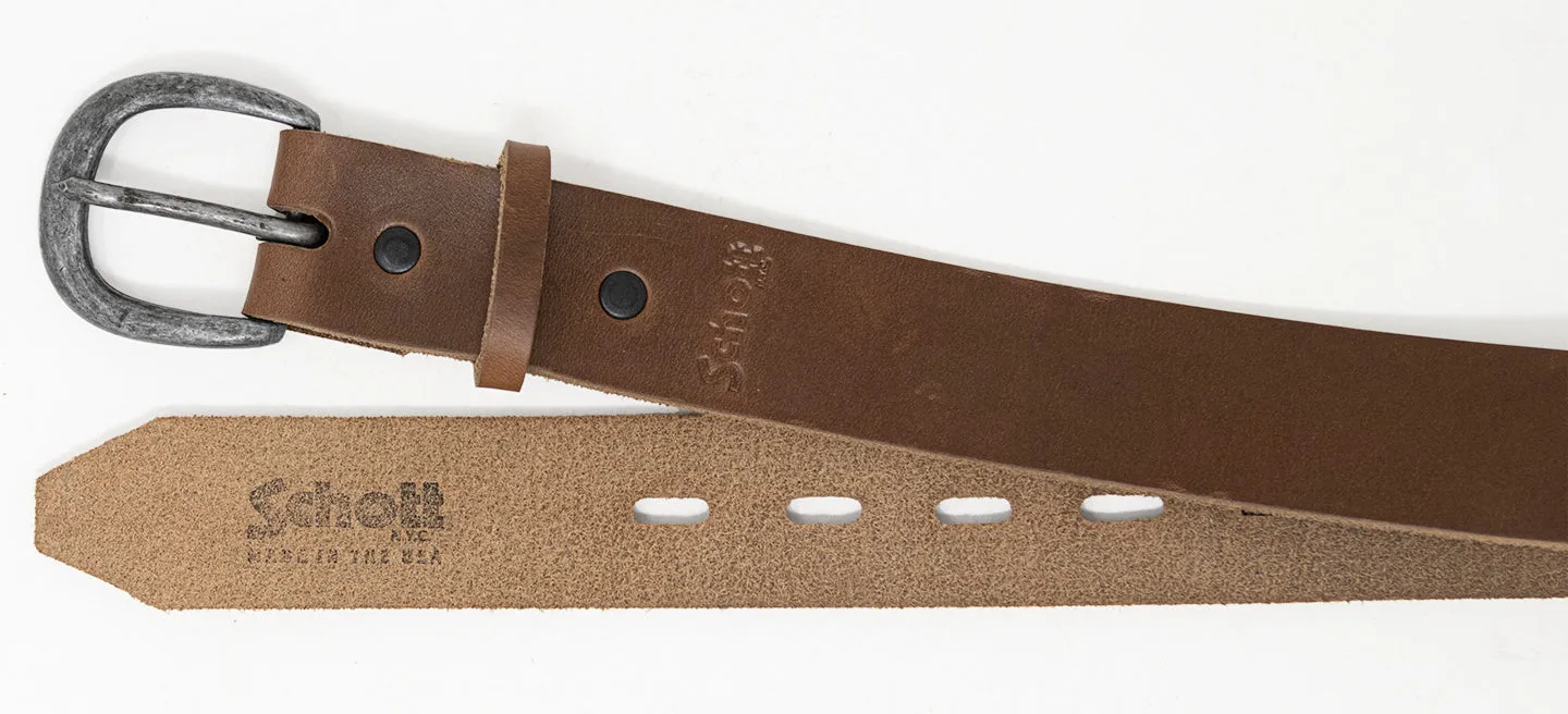 Schott NYC BLT91 skinnbelte brun Horween