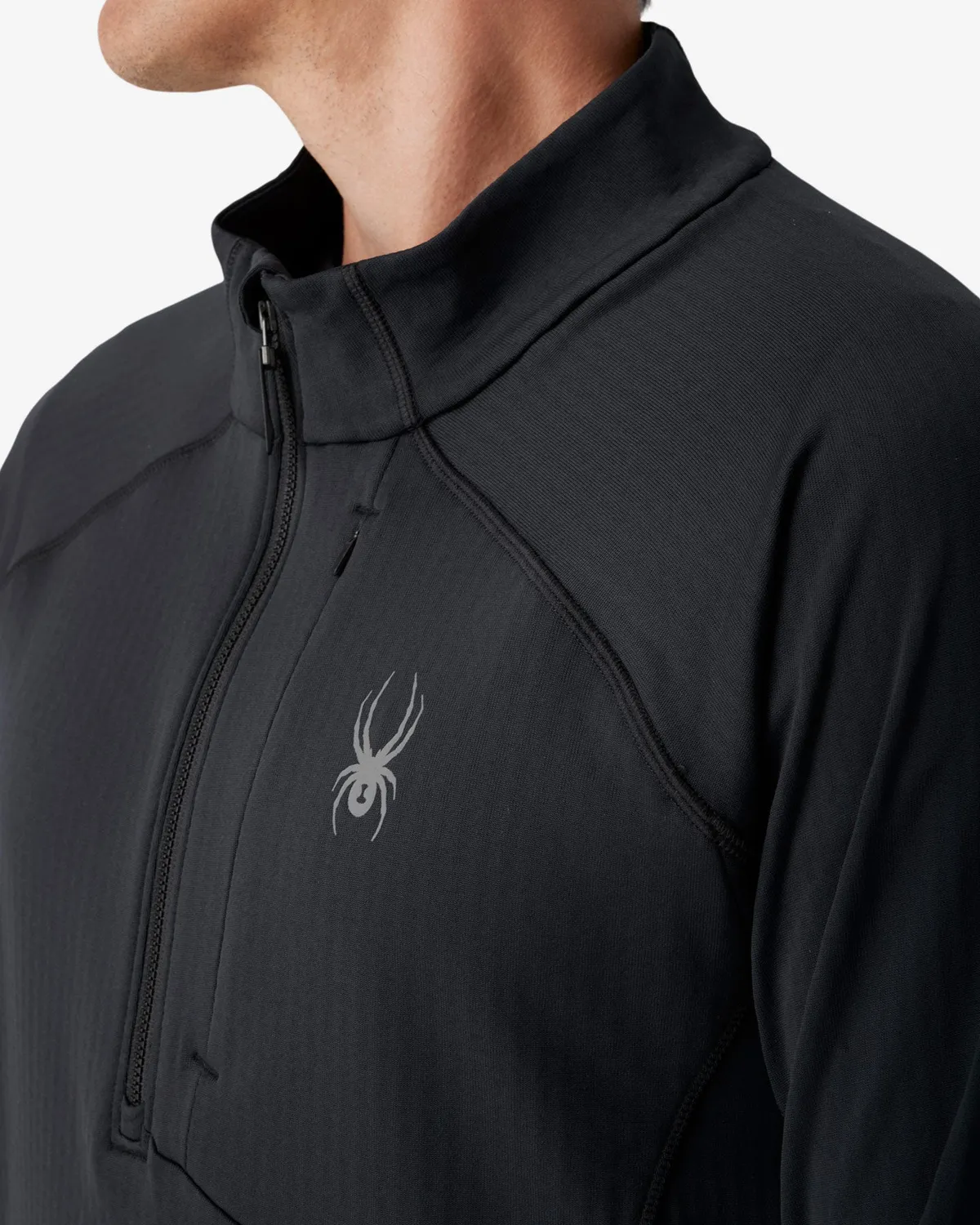 Spyder Gridweb Quarter Zip fleecegenser svart stretch