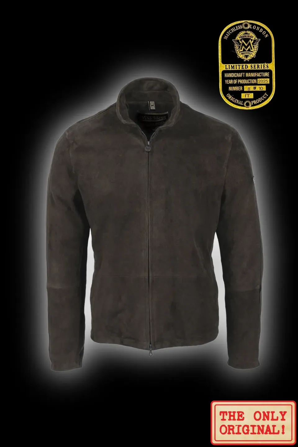 Matchless Mission Combat skinnjakke deep grey semsket