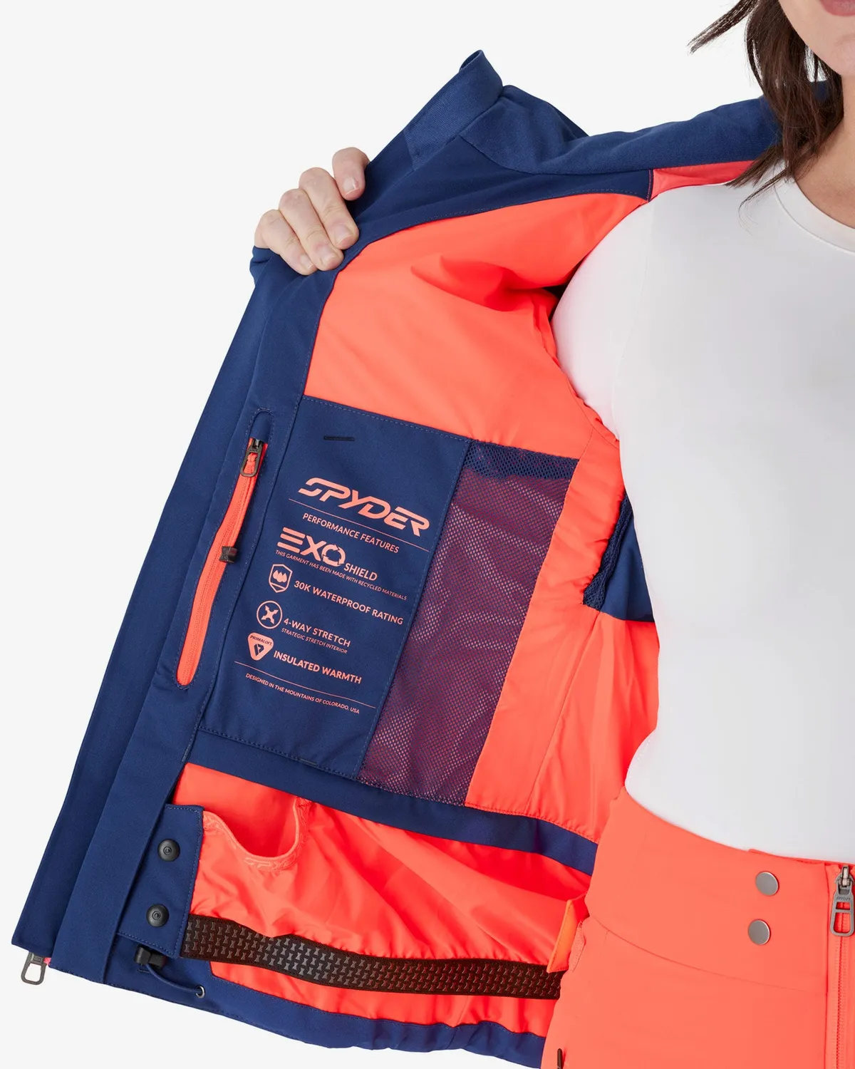 Spyder Ponderosa skijakke indigo dame syntetisk