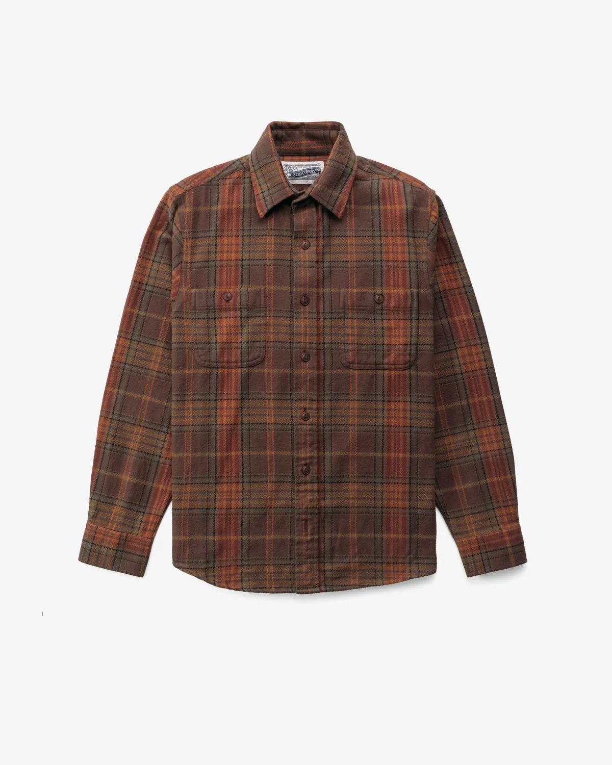 Schott NYC SH2535 flanellskjorte Root Beer bomull