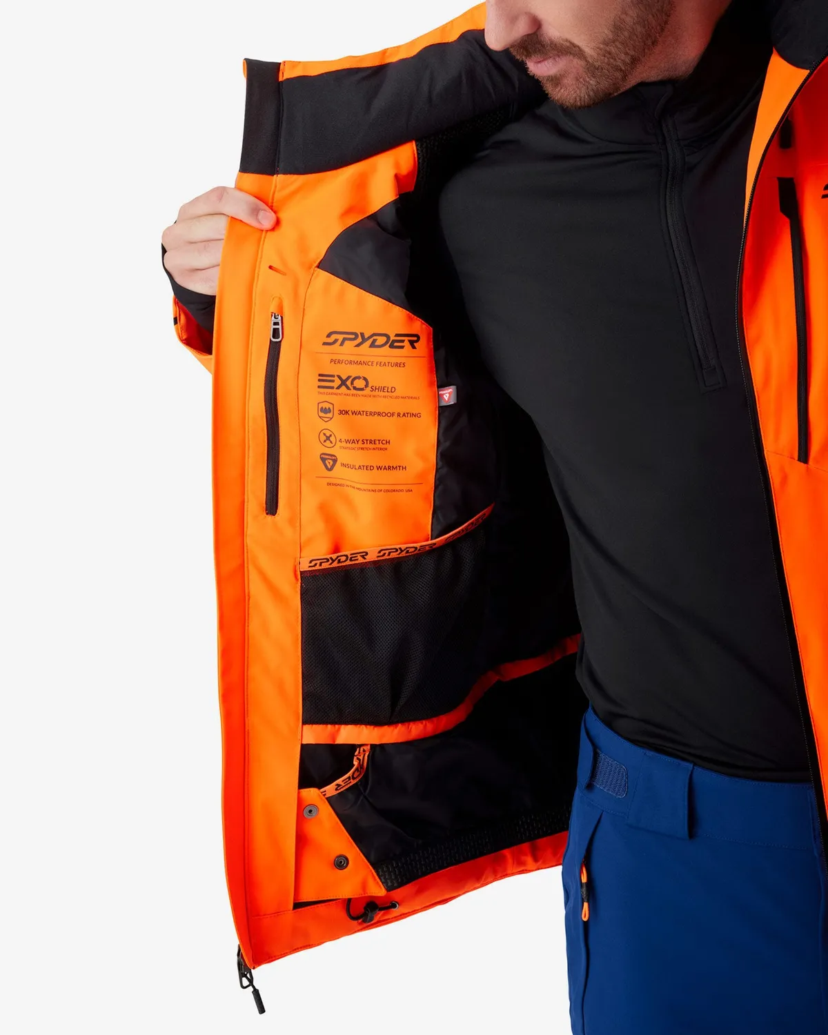 Spyder Leader skijakke herre Fusion Orange vanntett 30K