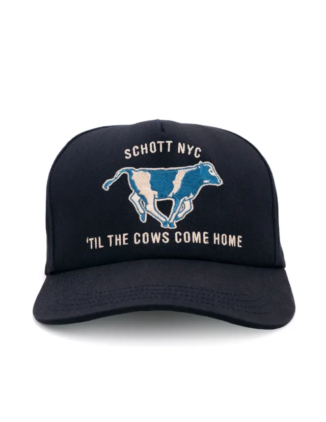 Schott NYC HCOW caps Navy brodert ku