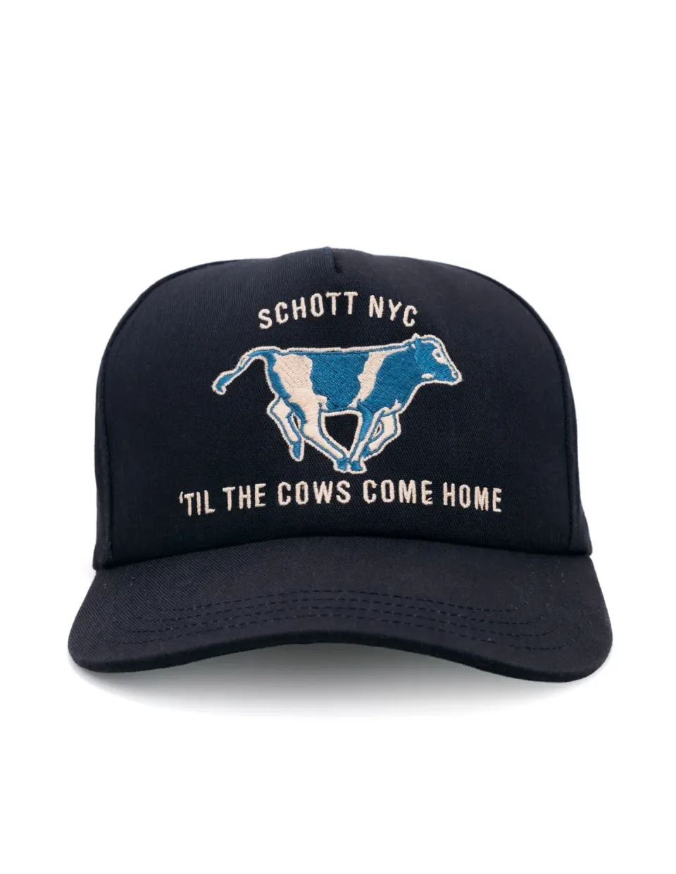 Schott NYC HCOW caps Navy brodert ku