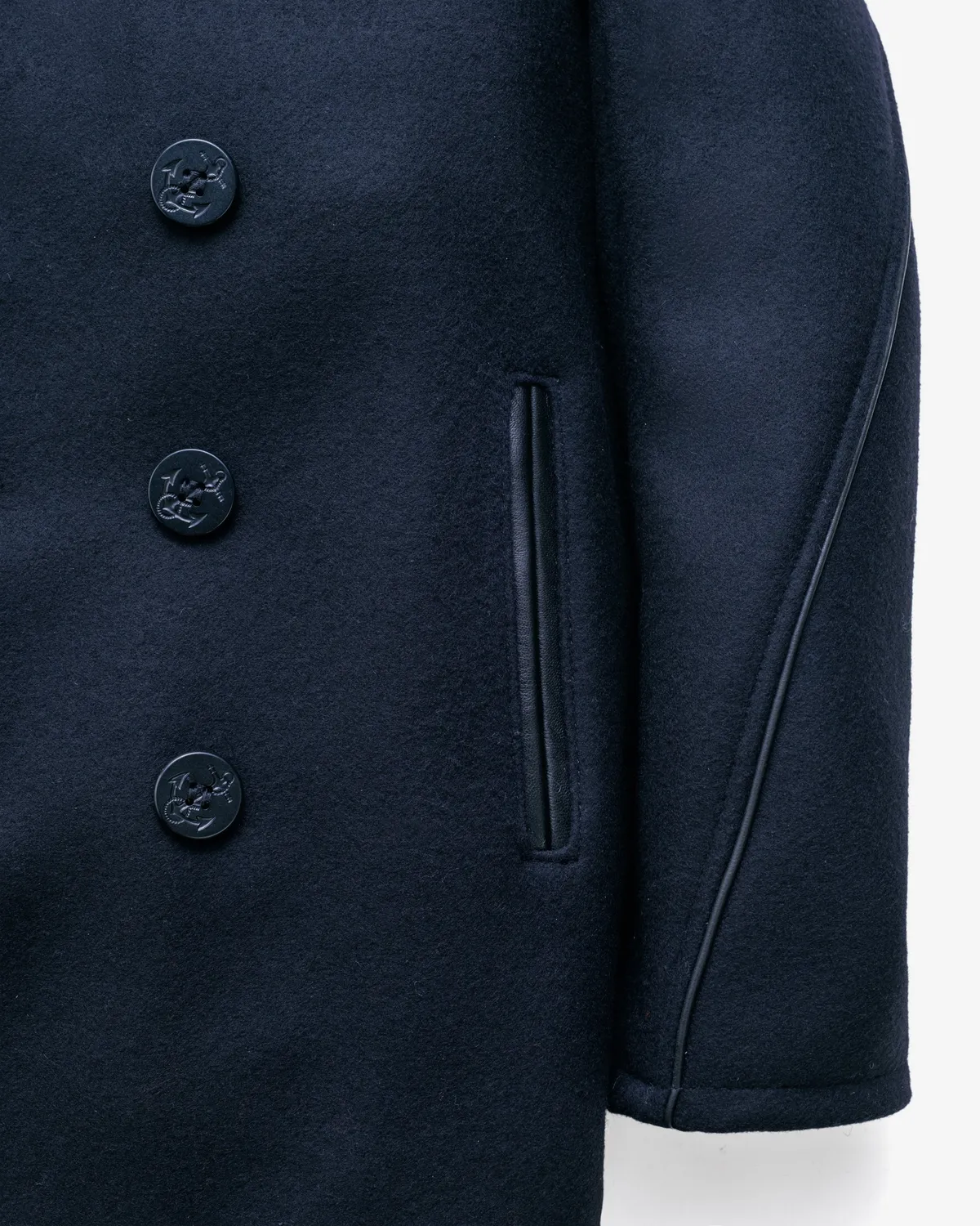 Schott NYC 740C peacoat marine – ull og skinn