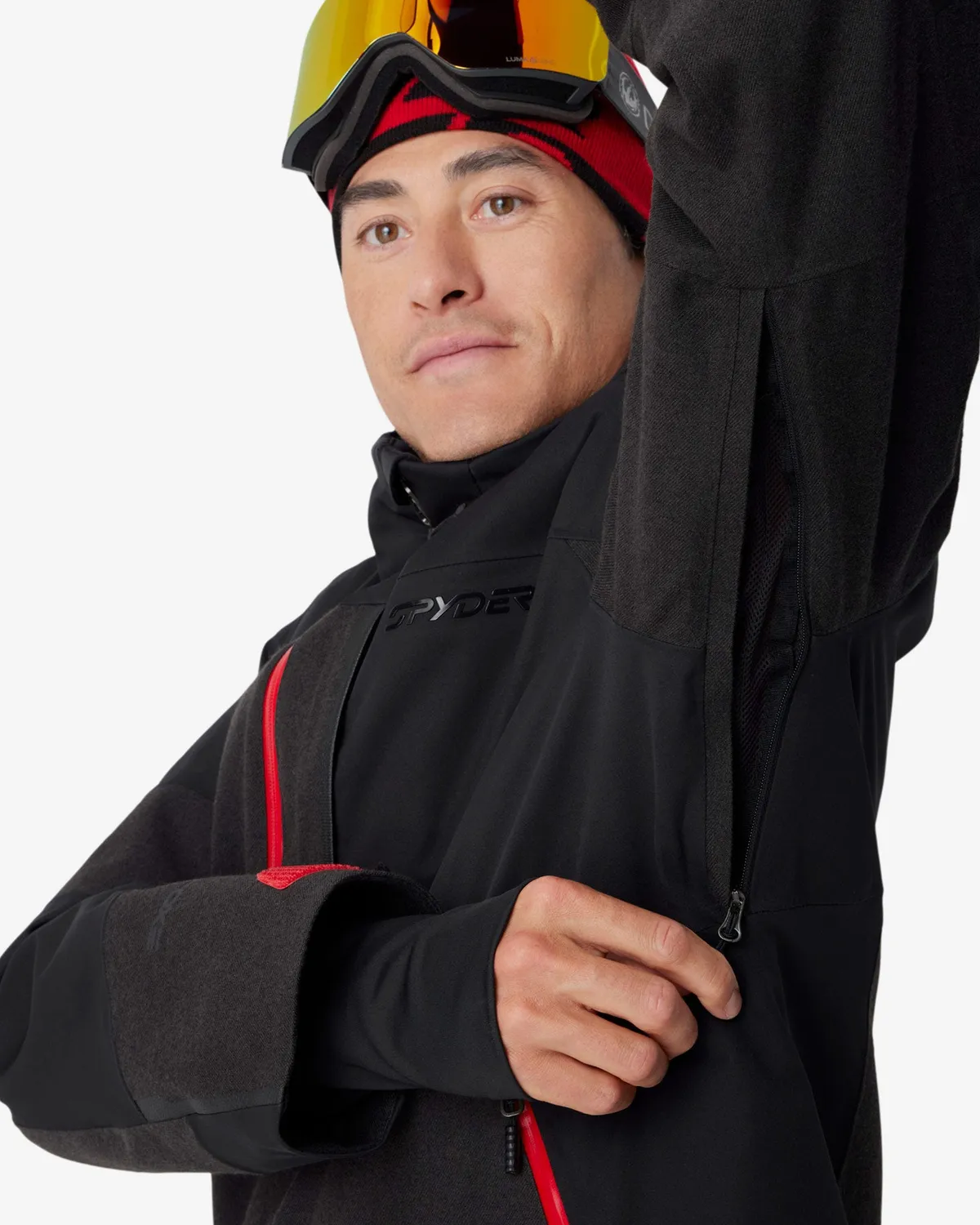 Spyder Leader skijakke Black Melange 30K